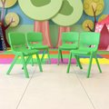 Flash Furniture Green Plastic Stackable School Chair with 15.5'' Seat Height, PK4 4-YU-YCX4-005-GREEN-GG